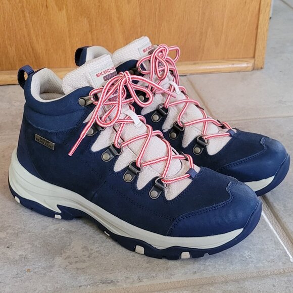 Skechers Blue Suede Trego El Capitan Hiking Boot Waterproof 158254 Size 9 - Picture 2 of 16